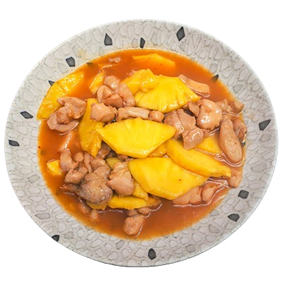 Pollo con piña natural