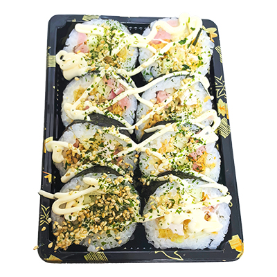 Roll de pollo frito con vegetales