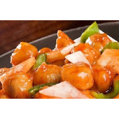 Pollo rebozado en salsa agridulce