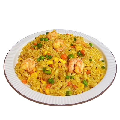 Arroz frito con gambas